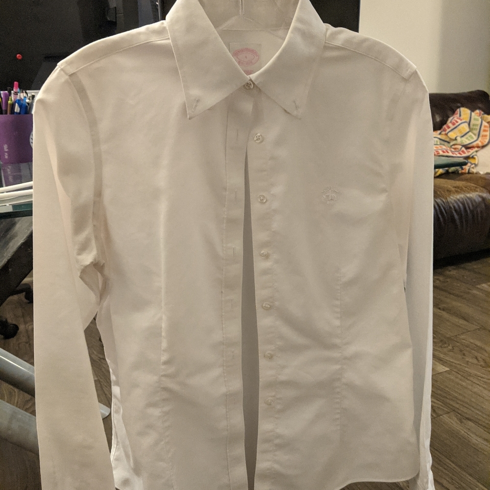 Tailored non iron white button up